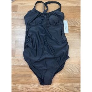 Liz Lange Maternity Swimsuit Black One Piece Women's Size Small NEW‎